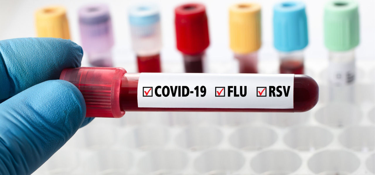 blood vial to be tested for flu, covid, and rsv