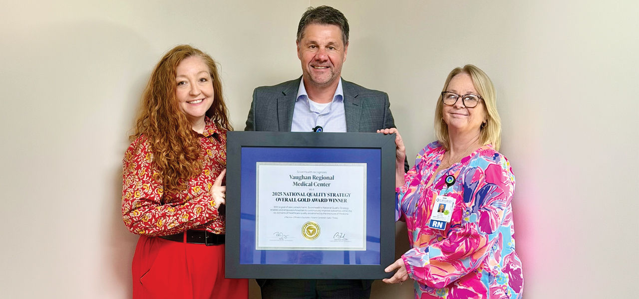 Vaughan Regional Medical Center earns Gold Award in ScionHealth's National Quality Program